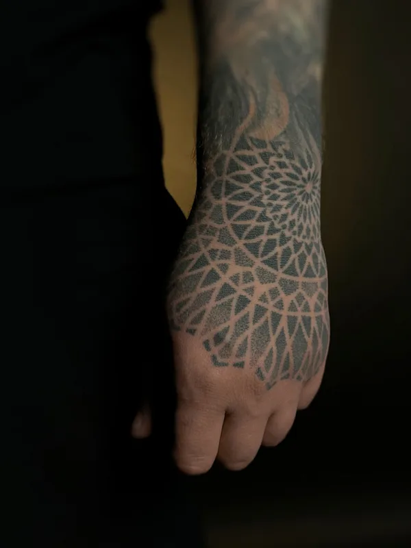 male black dotwork татуировка на arm #86494 | Тату мастер Artem Fomichev
