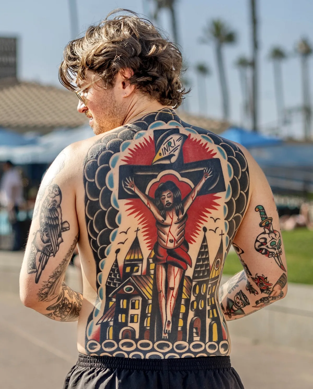 Francesco Ferrara traditional backpiece tattoos