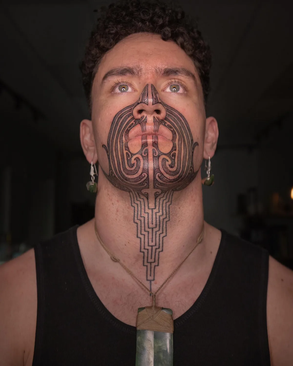 Tā moko-T&auml;towierung auf einem Mann
