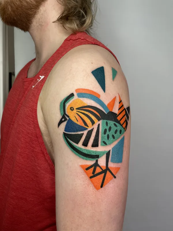 male color illustrative 纹身 在 shoulder #83726 | 纹身师 Marta Kudu