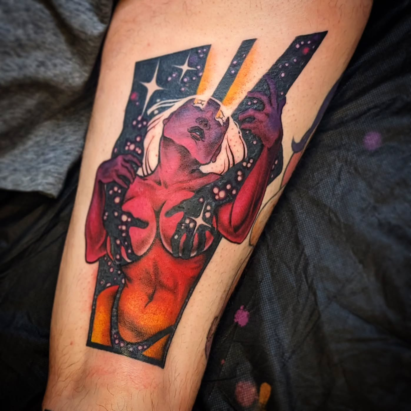 90s style girl tattoo