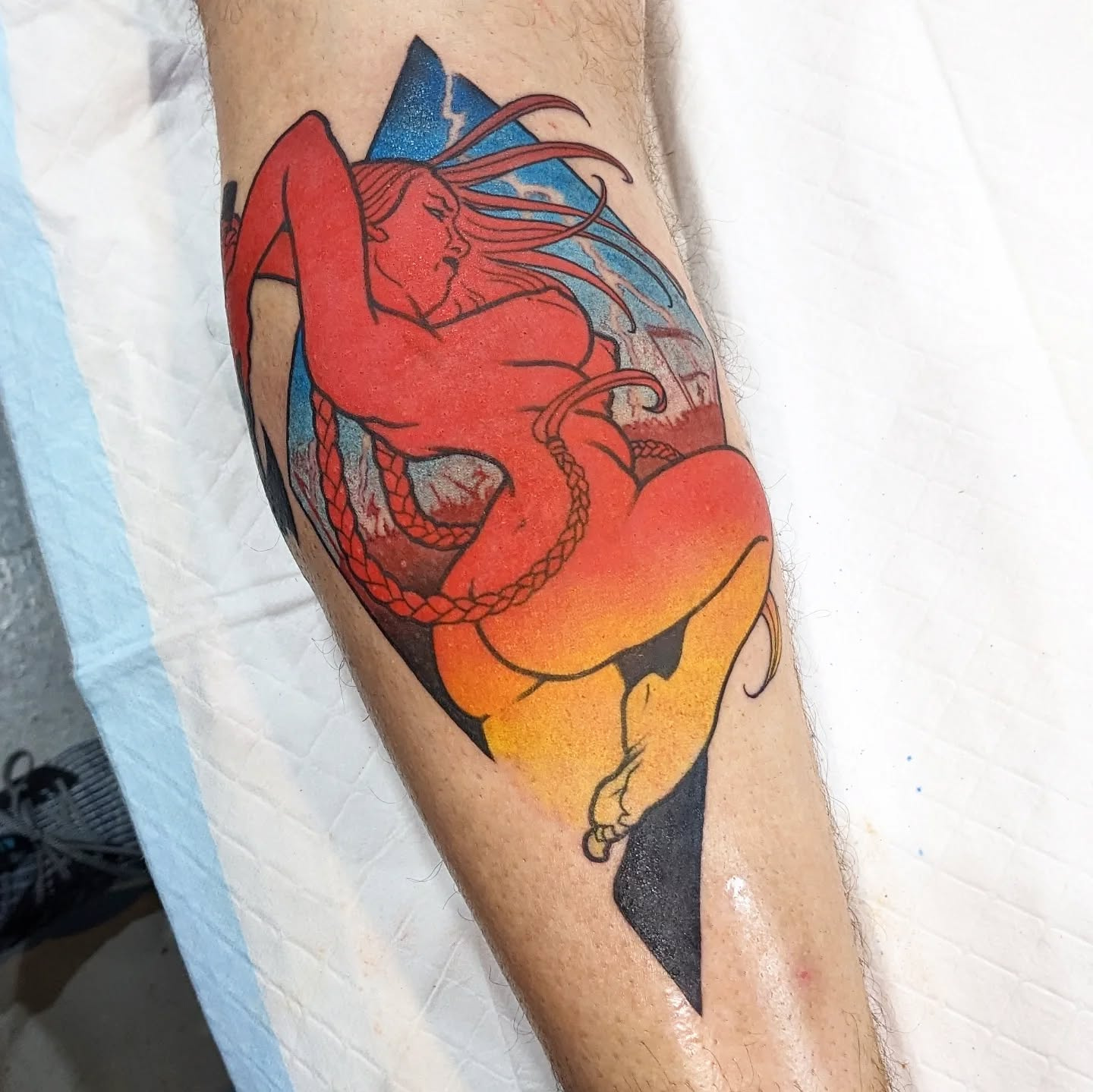 New school tattoo with girls