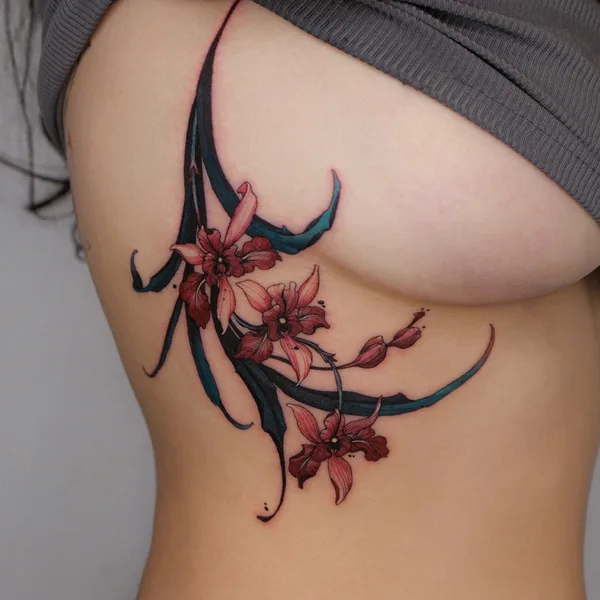 Botanical tattoo by Onyo in Seoul