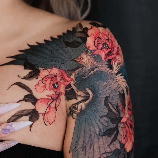 Botanical tattoo by Onyo in Seoul
