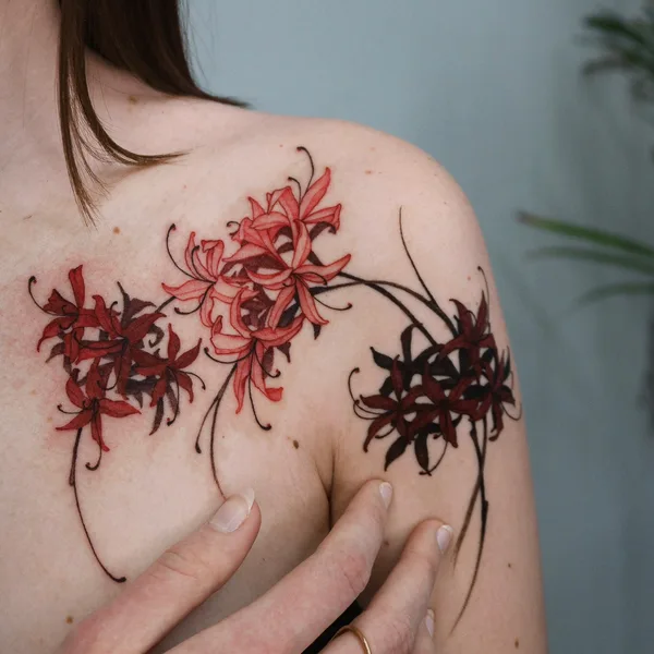 Botanical tattoo by Onyo in Seoul