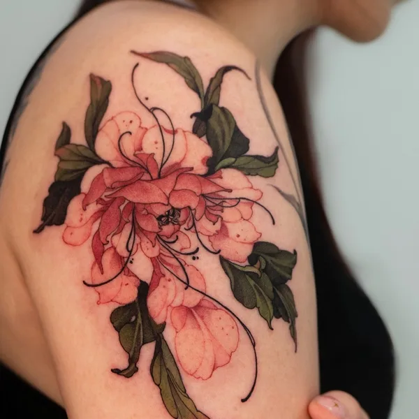 Botanical tattoo by Onyo in Seoul