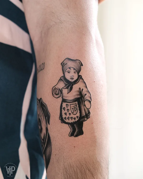 male blackandgrey Traditional 纹身 在 arm #85909 | 纹身师 Valera Pashkov | Cover-up Tattoo Lisbon