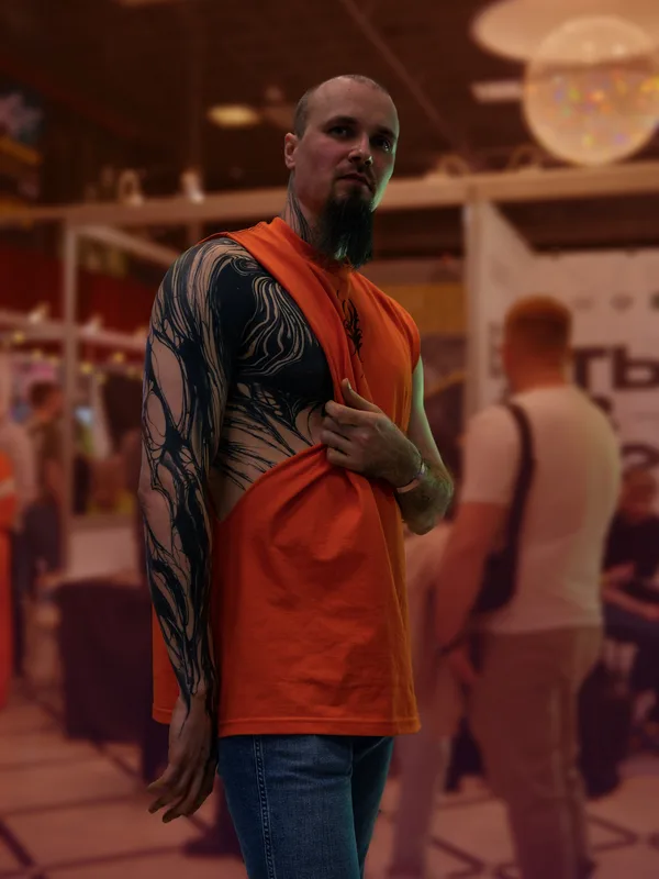 male black abstract tattoo auf sleeve #84298 | Tätowierer Vik Prokhorov