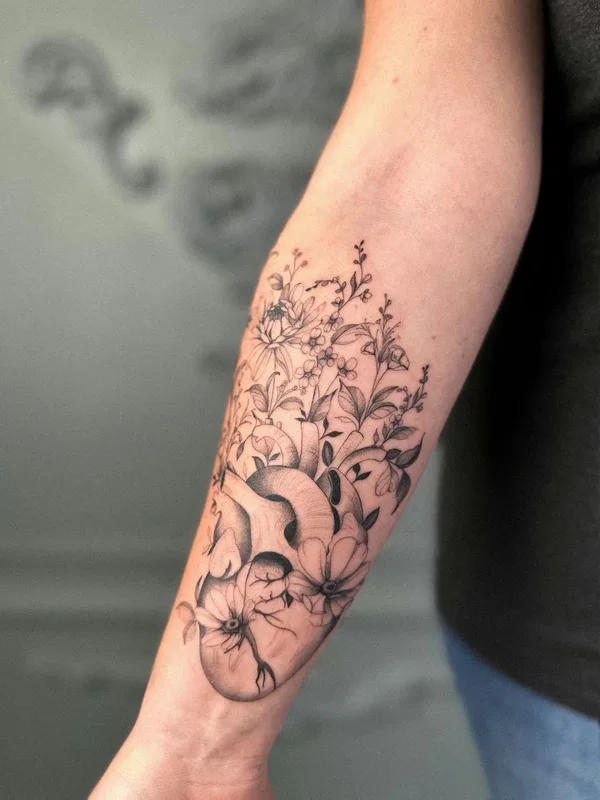 female black graphic tatuaje en forearm #85797 | Tatuador Vitalina Bender