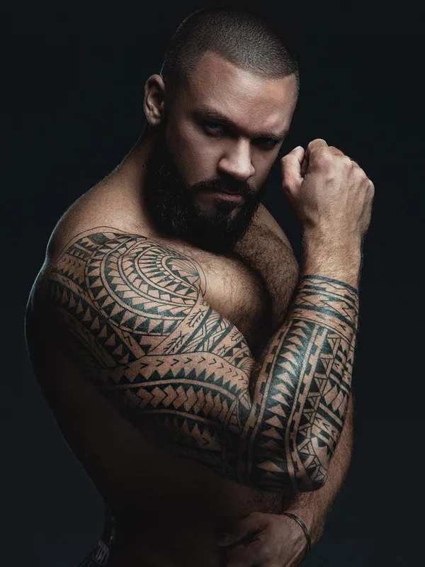 male black polynesian Tatuaggio su sleeve #84110 | Tatuatore Александр Дворянов