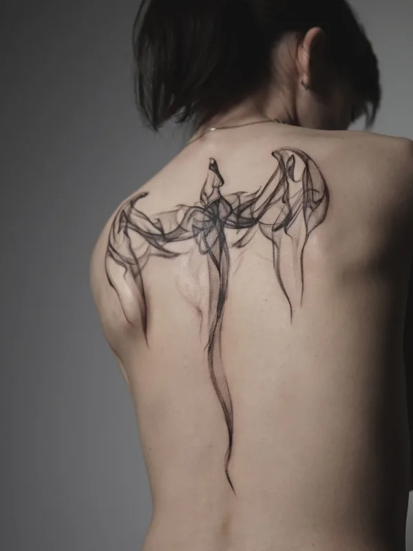 female black abstract татуировка на upper back #88930 | Тату мастер Алексей Соболева