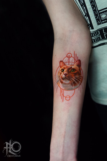 Тату эскиз # Тату мастер Анастасия Юсупова CAT_KABUKI