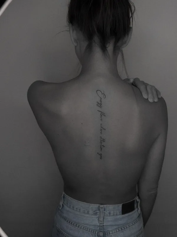 female black linework Tatuaggio su back #85363 | Tatuatore Иришка Павлова
