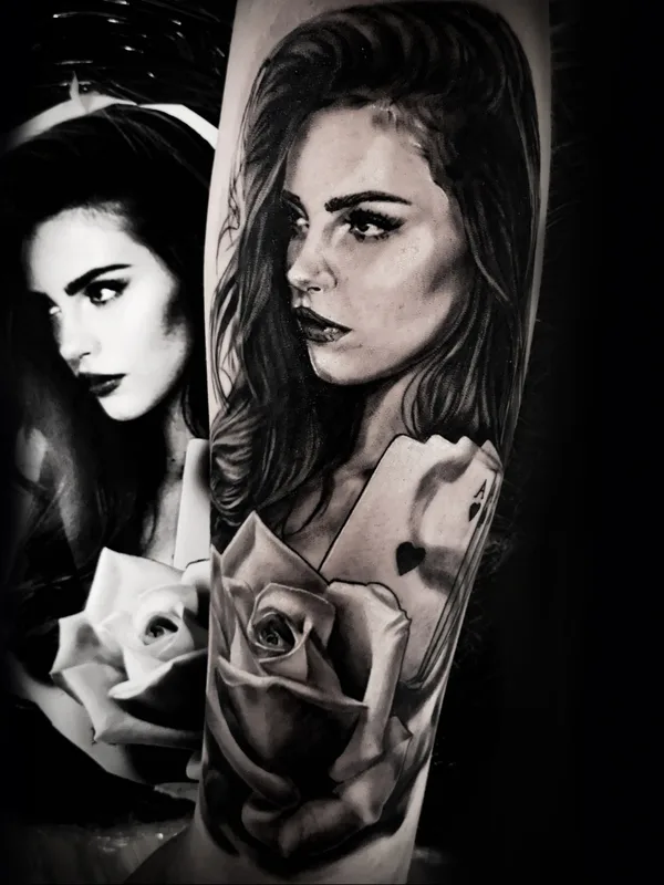 female black and grey realism tattoo on forearm #84952 | Tattoo Artist Ксения Eve