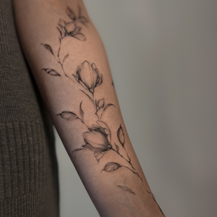 женская Черная  татуировка #88682 | Тату мастер Sergeeva Tattoo