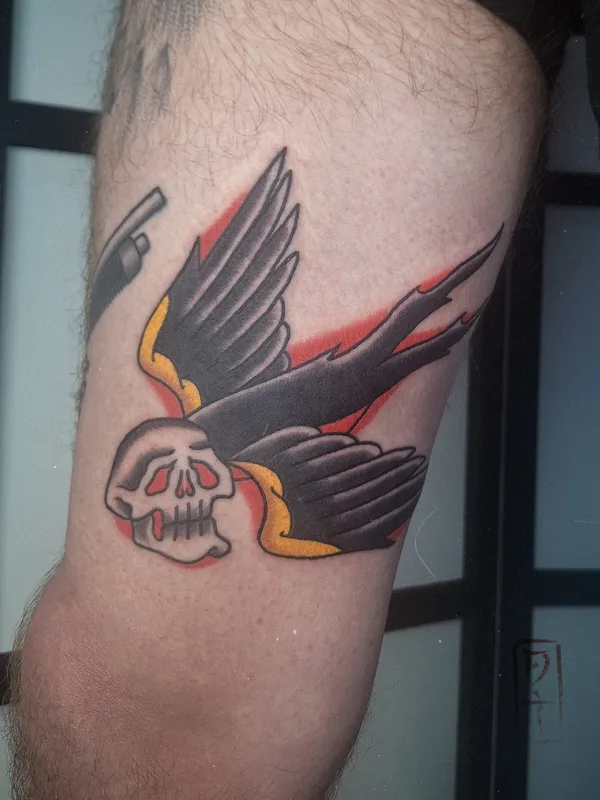 male color Traditional Tatuagem em thigh #86181 | Tatuador Рома Добер
