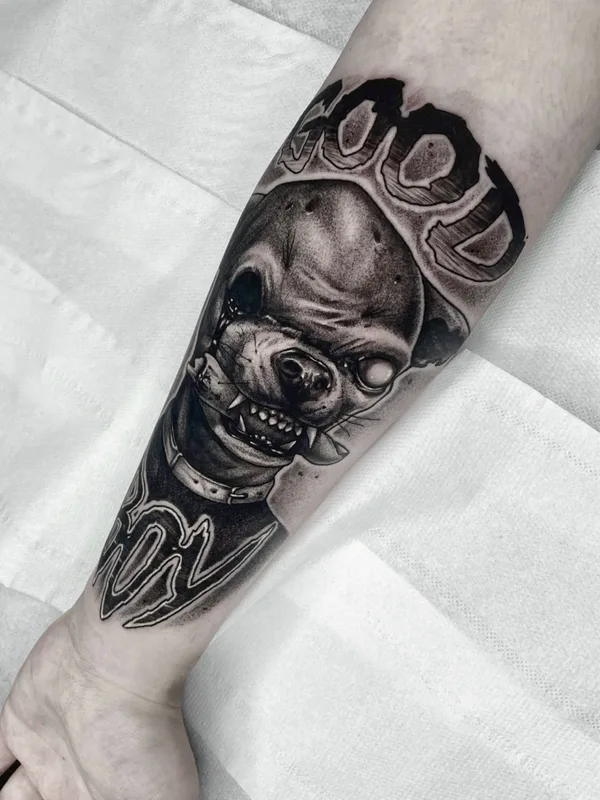 black and grey black and grey Tatuagem em forearm #90081 | Tatuador Савелий Курганов