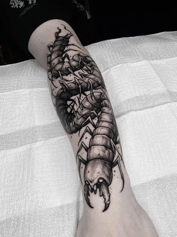 black and grey blackwork Tatuagem em forearm #90087 | Tatuador Савелий Курганов