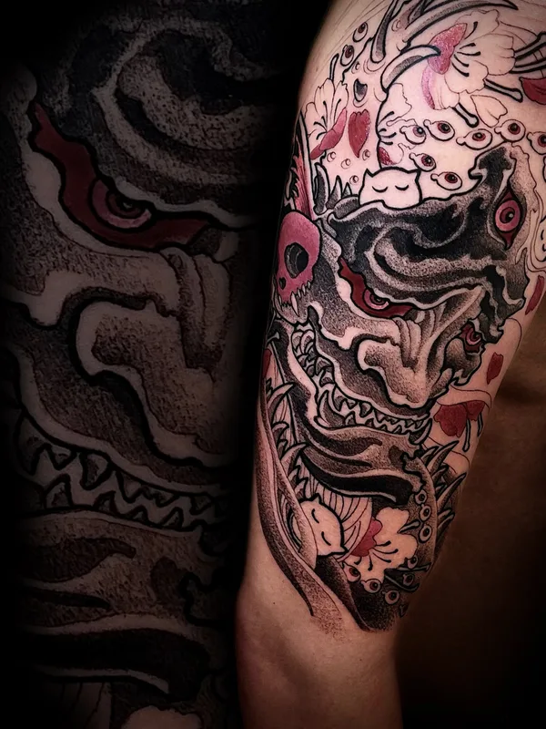 male color graphic tattoo on shoulder #87913 | Tattoo Artist Сергей Мартынов