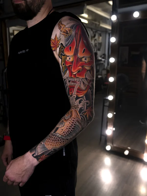 male color japanese Tatuagem em sleeve #86302 | Tatuador Татьяна Чудесатая