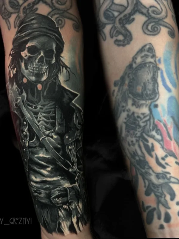 male realism tattoo on forearm #85268 | Tattoo Artist Василий Кушнаренко