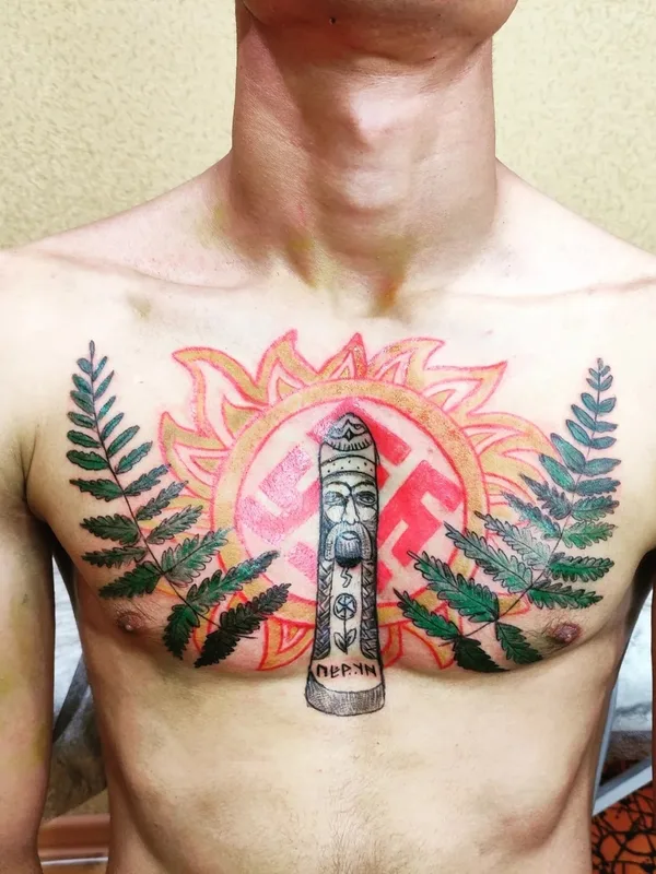 male color illustrative татуировка на chest #85192 | Тату мастер Виктория Ковалева