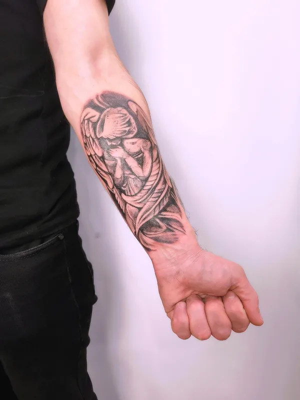 black and grey realism татуировка на forearm #85206 | Тату мастер Виктория Ковалева