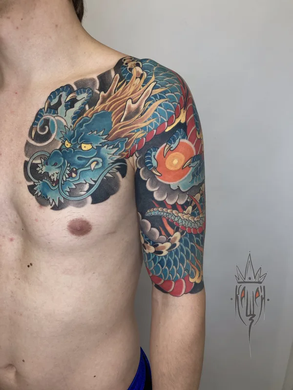 male color japanese Tatuaggio su shoulder #87404 | Tatuatore Виталий Канащенков