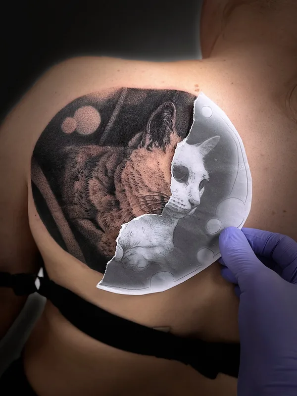 black and grey realism tattoo auf shoulder blade #94344 | Tätowierer Сергей Черный