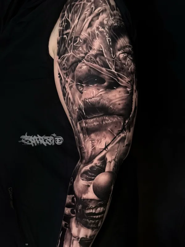 female black realism татуировка на arm #97028 | Тату мастер Rasl Sparov