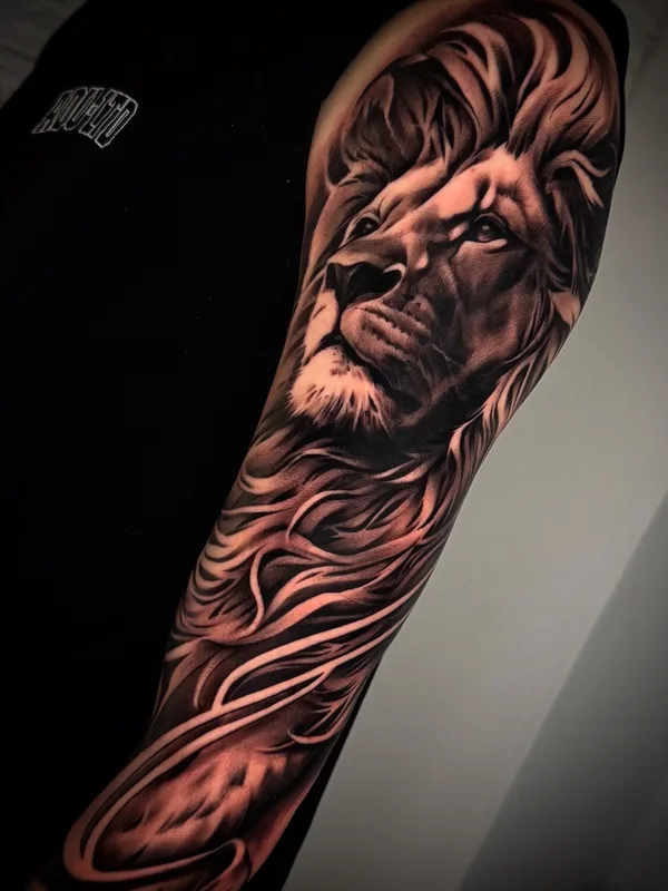 black and grey realism 纹身 在 full sleeve #95779 | 纹身师 Spray Gun