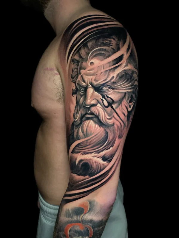 male black and grey realism 纹身 在 full sleeve #91189 | 纹身师 Antonio Bianco