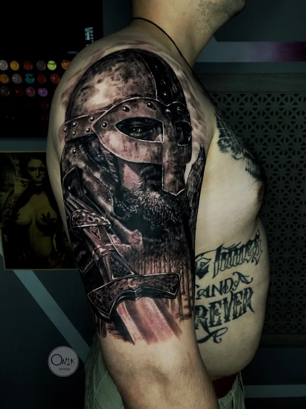 male black and grey realism татуировка на shoulder #92247 | Тату мастер Olga Onik