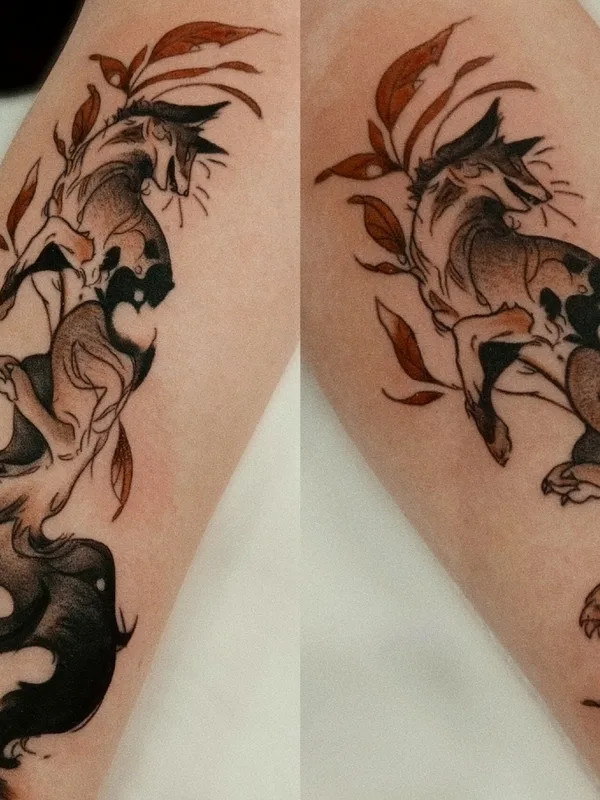 black and grey illustrative 纹身 在 forearm #91215 | 纹身师 Роберт Гильман