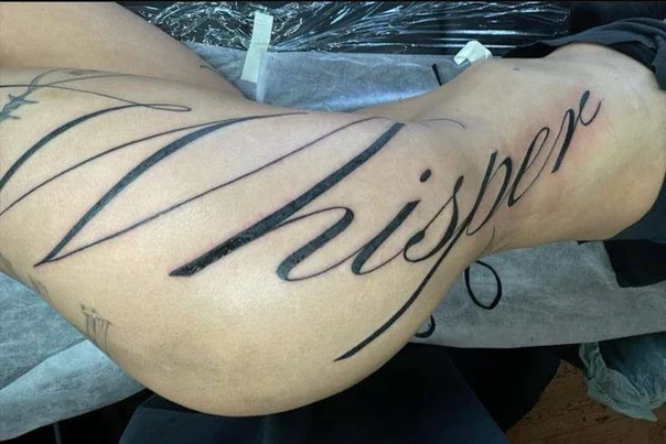 Каллиграфия Lettering tattoo на Предплечье