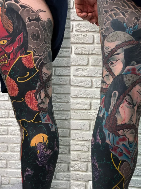 color japanese татуировка на full leg #93198 | Тату мастер Михаил Климов
