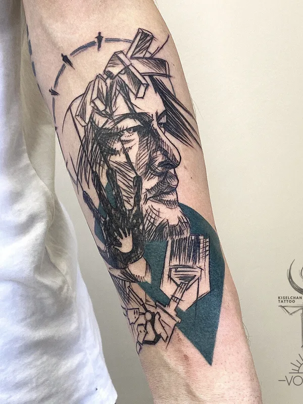 black and grey sketch татуировка на forearm #91993 | Тату мастер Masha Kiselchan
