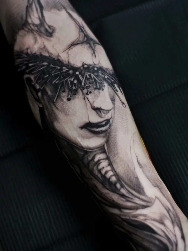 black and grey black and grey 타투 부위 forearm #92076 | 타투이스트 Милена Кресс