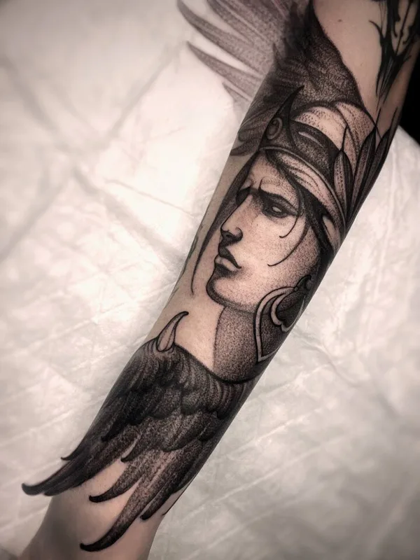 black and grey blackwork 타투 부위 forearm #92100 | 타투이스트 Милена Кресс