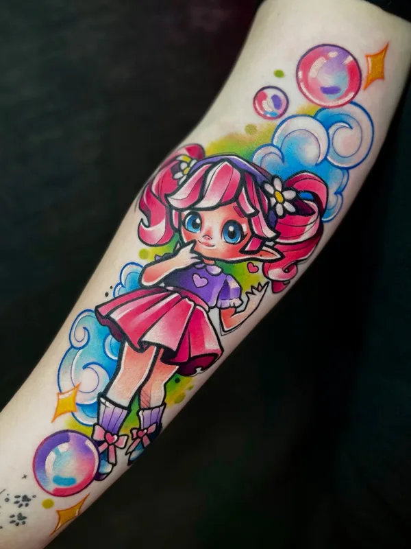female color newschool Tatuaggio su forearm #92487 | Tatuatore Смирнова Ульяна