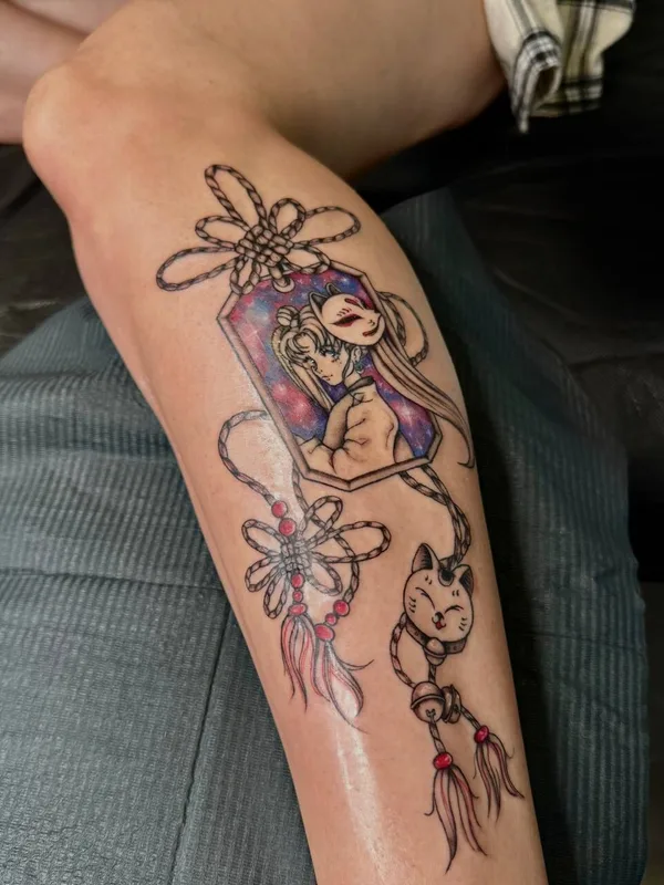 female color anime Tatuagem em shin #93218 | Tatuador Yulia  Dardiker 
