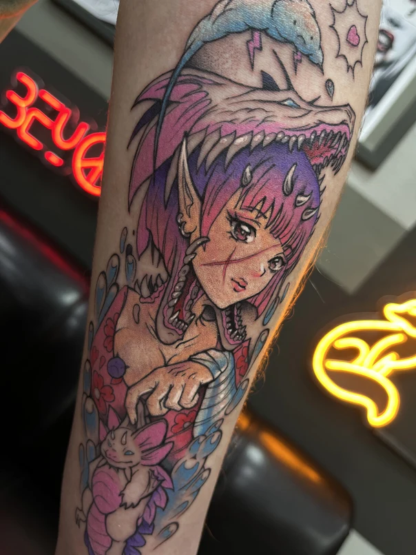 Аниме Anime, Creature tattoo на Предплечье