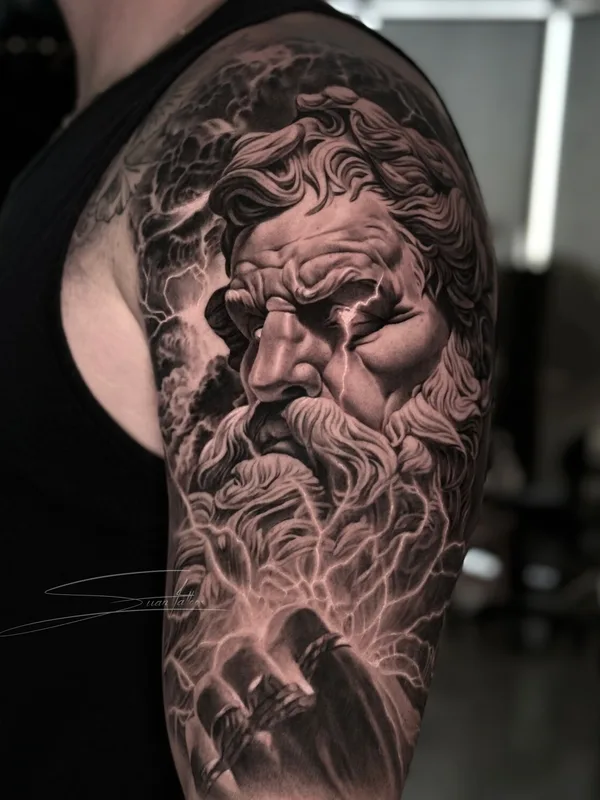 black and grey realism 纹身 在 full sleeve #92966 | 纹身师 Viacheslav Danh