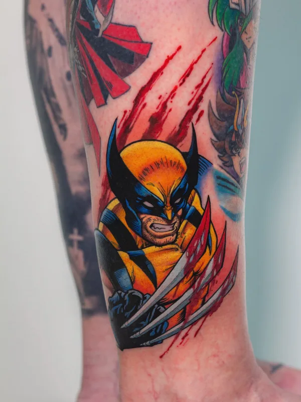 color illustrative tattoo on calf #93070 | Tattoo Artist Rogério Opix