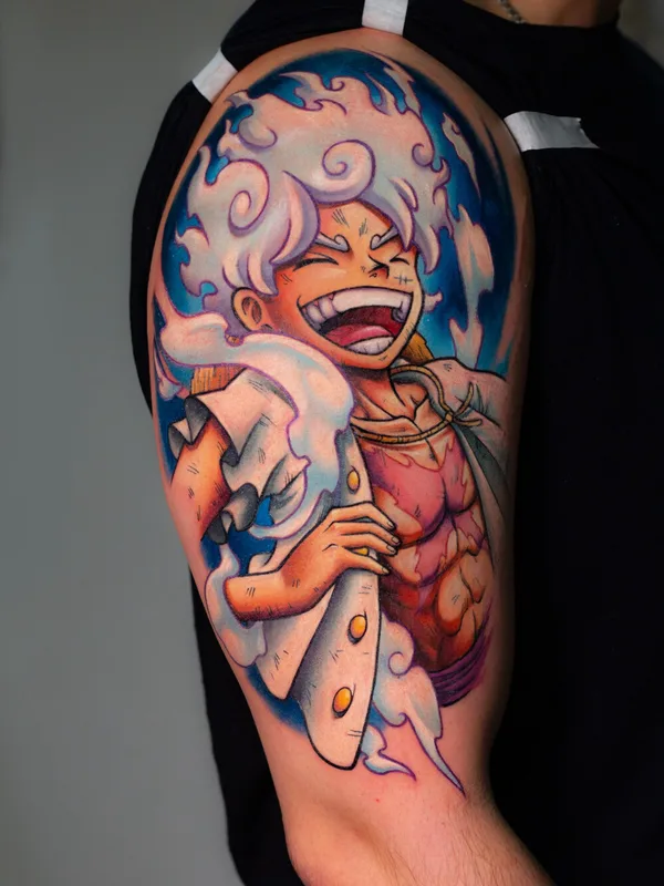 color anime tattoo on upper arm #93071 | Tattoo Artist Rogério Opix