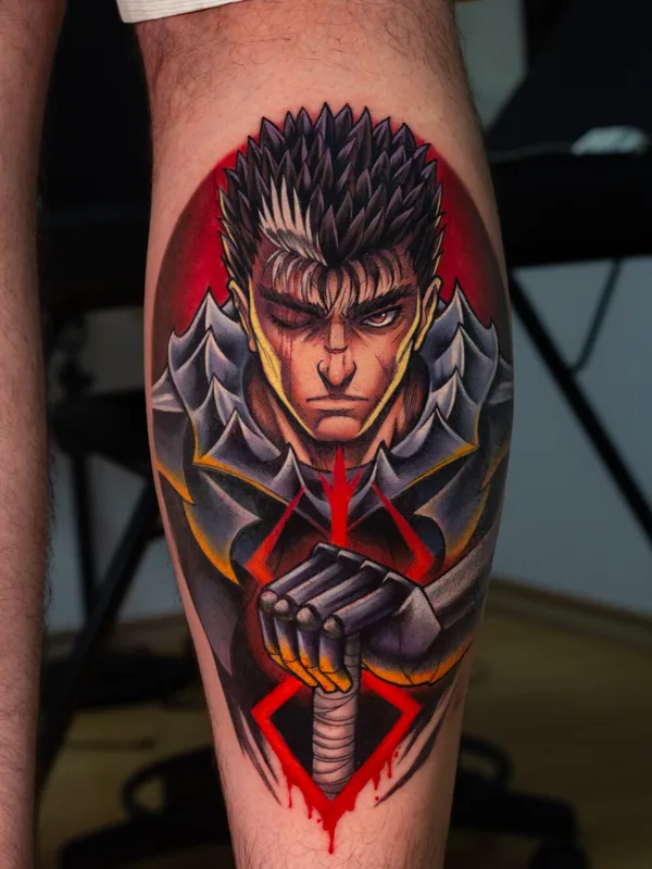 color anime tattoo on calf #93075 | Tattoo Artist Rogério Opix