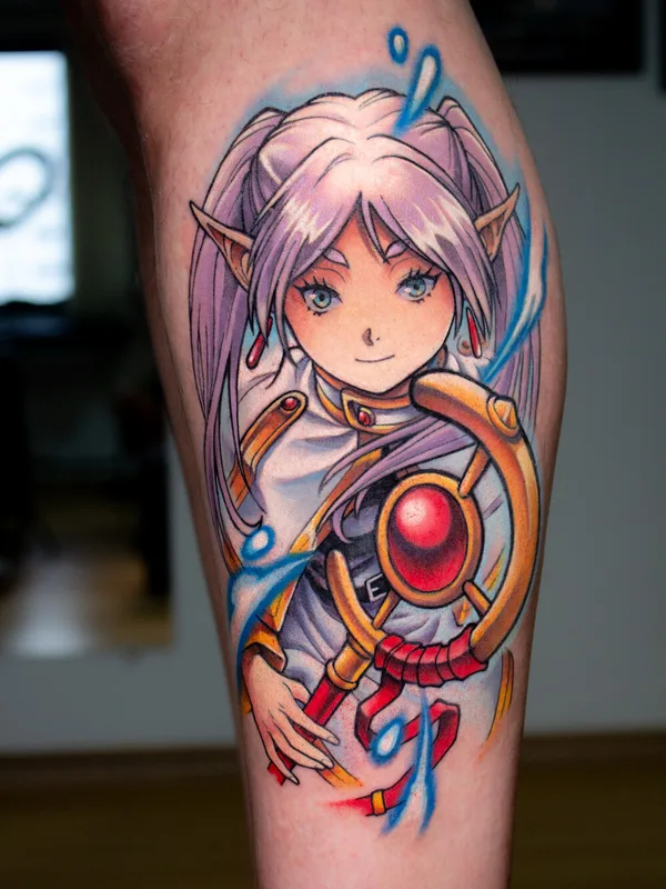 color anime tattoo on calf #93080 | Tattoo Artist Rogério Opix