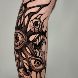 мужская Черная Графика татуировка #93228 | Тату мастер Eesome_tattoo