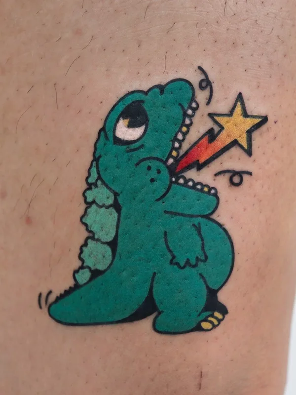 color cartoon Tatuaggio su calf #93304 | Tatuatore Keem