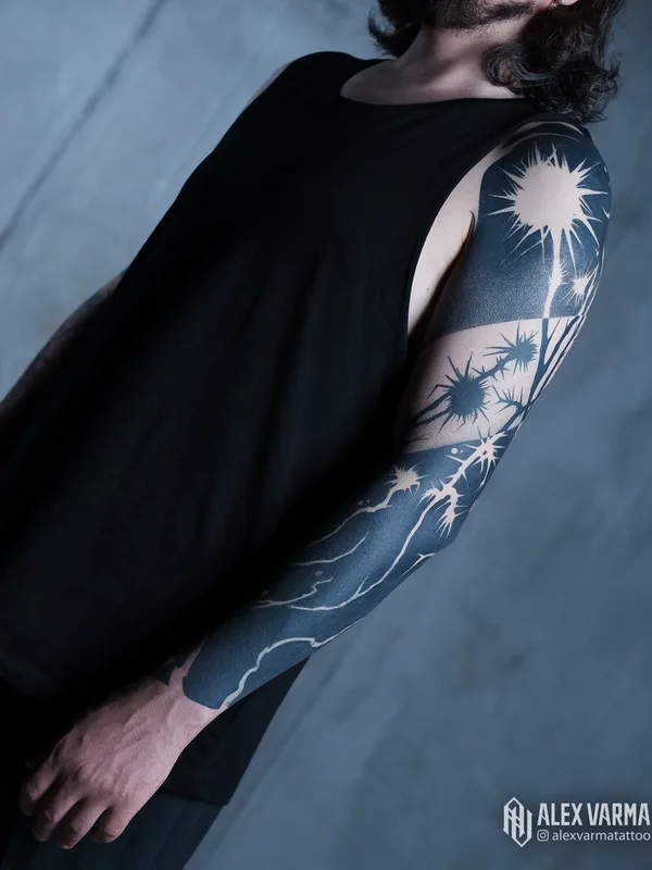 male blackandgrey blackwork 타투 부위 arm #94201 | 타투이스트 Алексей Варма